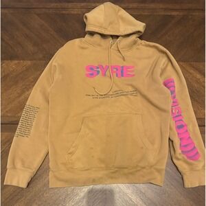 MSFTSrep SYRE A Beautiful Confusion Jaden Smith Hoodie Tan Yellow Mens Medium |N